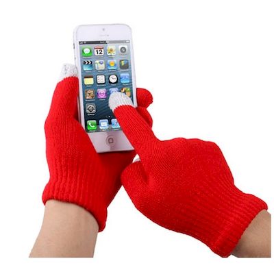 TOUCH SCREEN GLOVES FOR SMARTPHONE AND TABLET RED - NETWORK SHOP