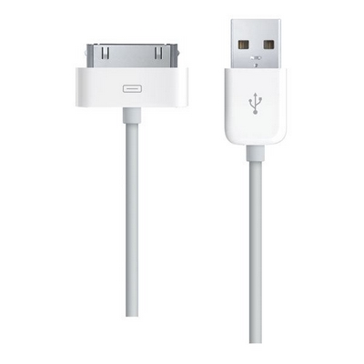 IPHONE 4 / 3GS / 3G / IPAD / IPOD USB DATA CABLE COMPATIBLE WHITE - NOBRAND