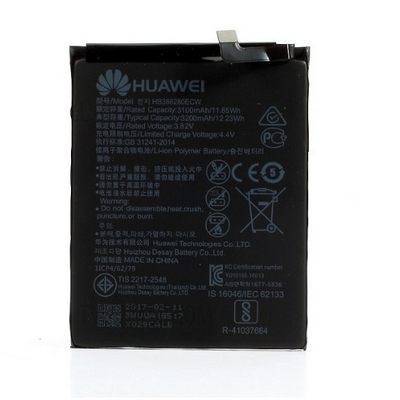 batteria litio huawei HB386280ECW 3200mah P10, Honor 9 bulk