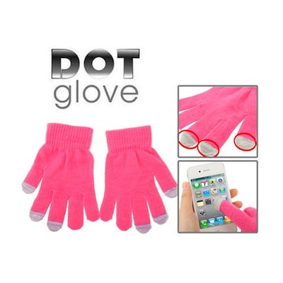 guanti touch screen per smartphone e tablet rosa