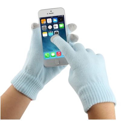 touch screen gloves for smartphone and tablet baby blue - Network Shop