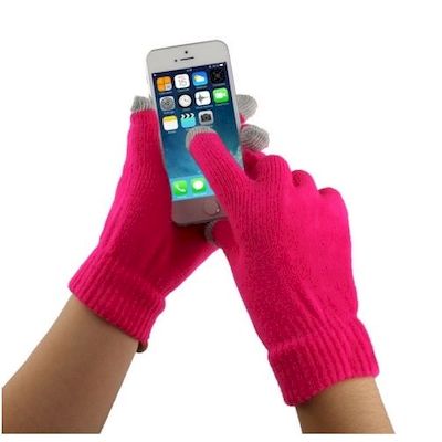 touch screen gloves for smartphone and tablet magenta - Network Shop