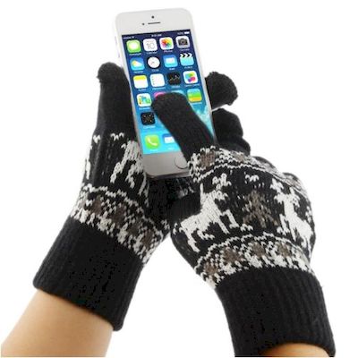 guanti touch screen per smartphone e tablet nero renne
