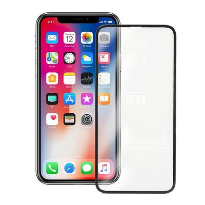 TEMPERED GLASS SCREEN PROTECTOR 5D BLACK FOR IPHONE X XS - NETWORK SHOP