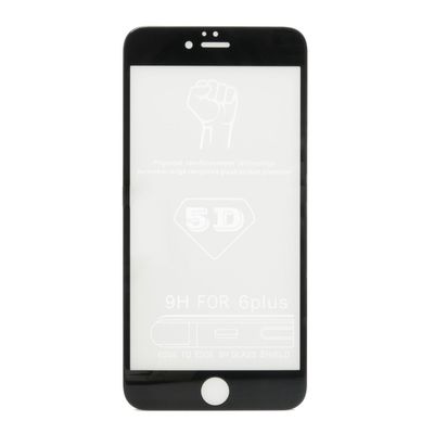 pellicola protezione in vetro temperato 5D iphone 6 e 6s plus bordo curvo nero